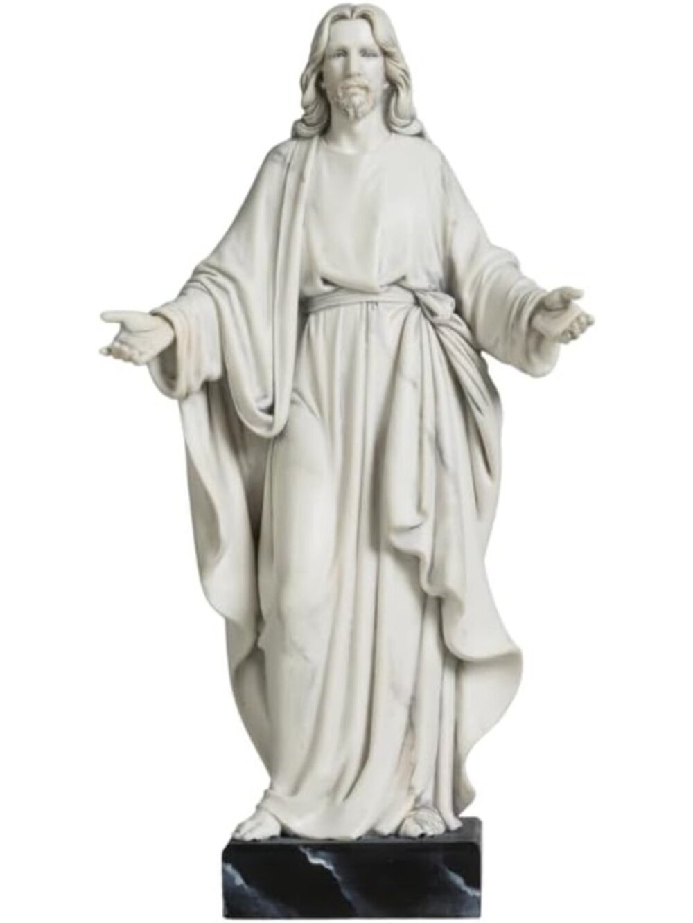 Hand-Painted 12" Jesus Statue with Open Arms - Religious Home Decor Sculpture